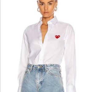 Authentic Comme Des Garçons PLAY - embroidered heart shirt
